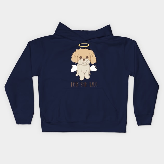 Holy Shih Tzu Kids Hoodie by Dreamy Panda Designs